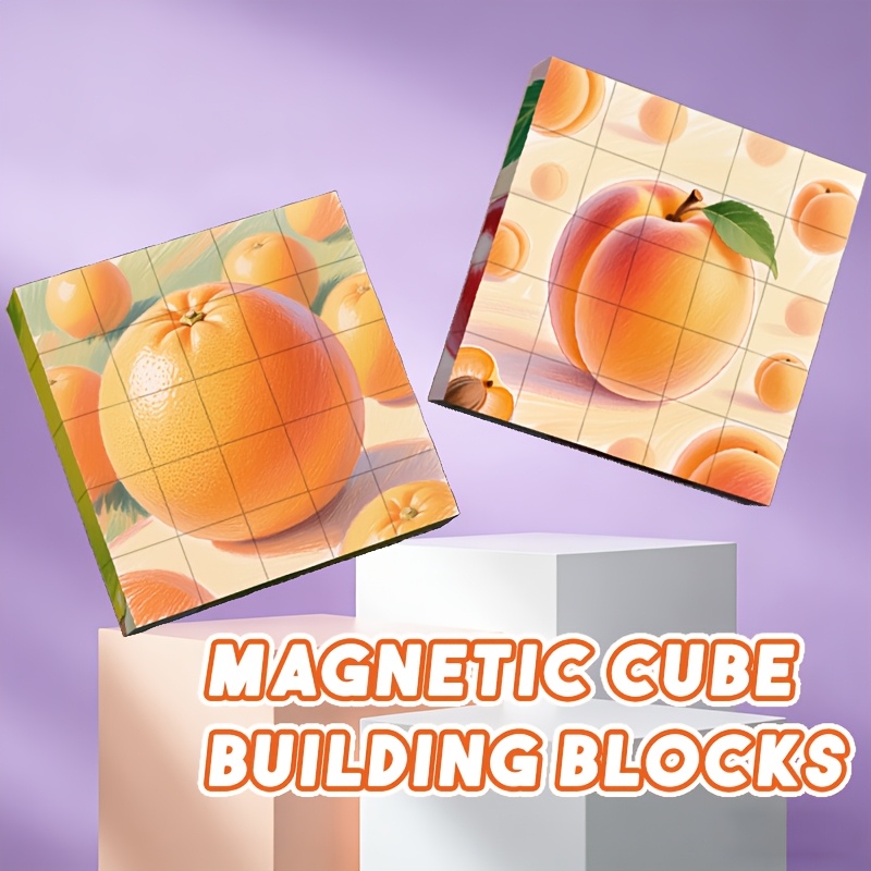 Fruit Magnetic Cube Building Blocks, 25pcs Set